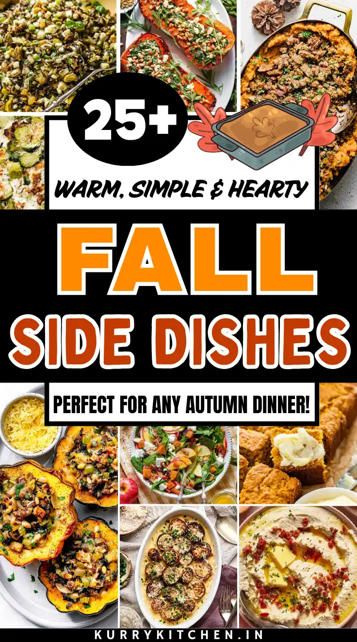 A collection of delicious and easy fall side dish recipes, perfect for cozy autumn dinners, Thanksgiving, and holiday gatherings.